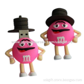 High Quality Gift USB Flash Memory, Cute Cartoon Shaped, PVC Material, 4GB